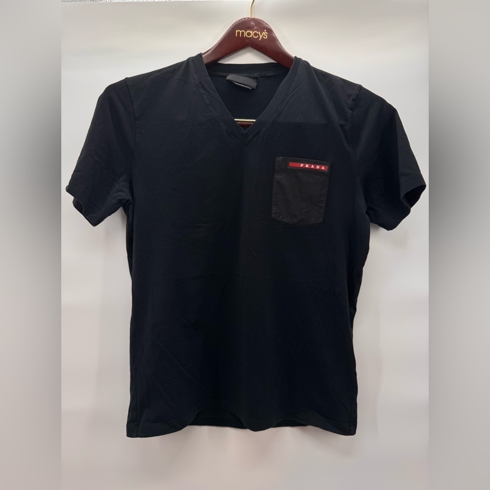Prada V-neck Black T-shirt Small

there are defects, see photo